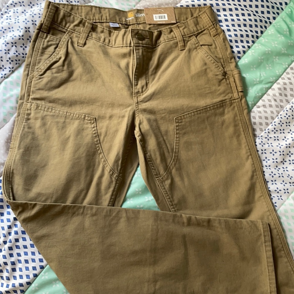 CARHARTT SLIM FIT BROWN WORK PANTS